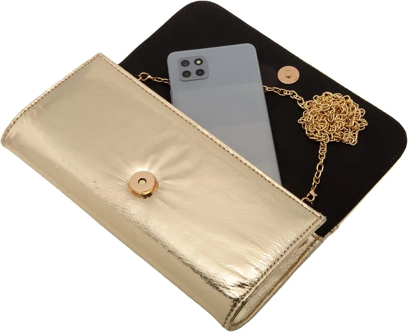 JNB Women's Metallic Material Clutch Purse