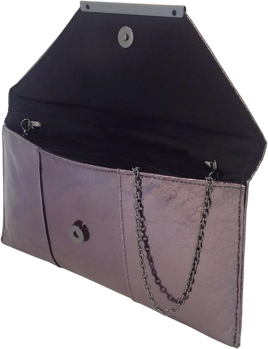 JNB Women's Metallic Material Clutch Purse