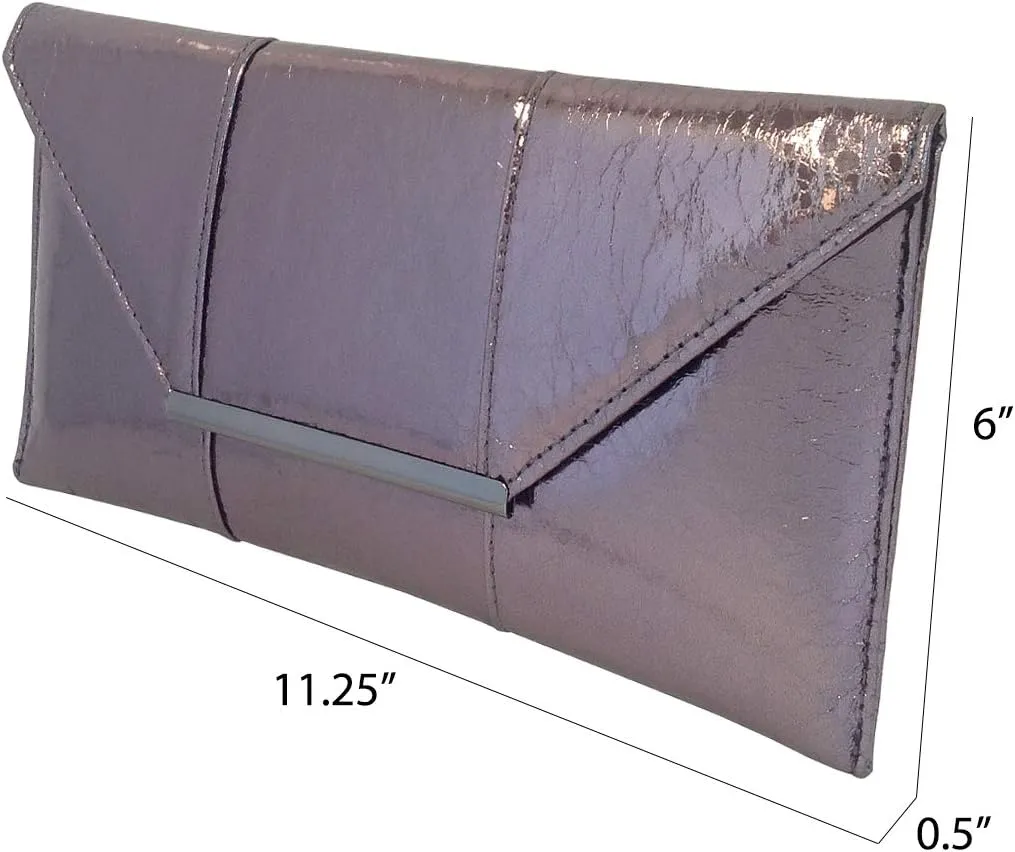 JNB Women's Metallic Material Clutch Purse