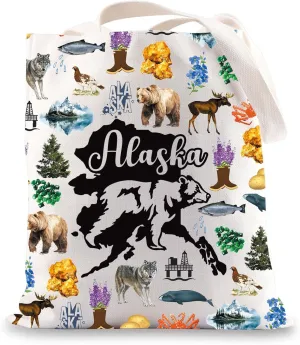 JNIAP Alaska Tote Bag Alaska Trip Gifts Alaska Vacation Gift Alaska Cruise Tote Bag Alaska Tourism Gifts Alaska Travel Bag
