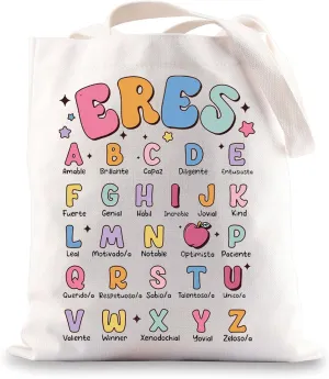 JNIAP Maestra Tote Bag Spanish Teacher Gift Bilingual Teacher Gift Maestra Bilingual Shoulder Bag