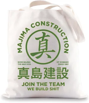 JNIAP Majima Construction Tote Bag Video Gamer Gifts Majima Construction Gifts Video Game Shoulder Bag