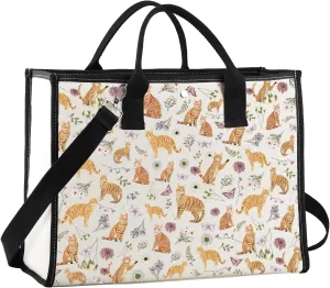 JNIAP Orange Tabby Cat Tote Bag Orange Tabby Cat Gift Tabby Cats Mom Gift Orange Cats Shoulder Bag