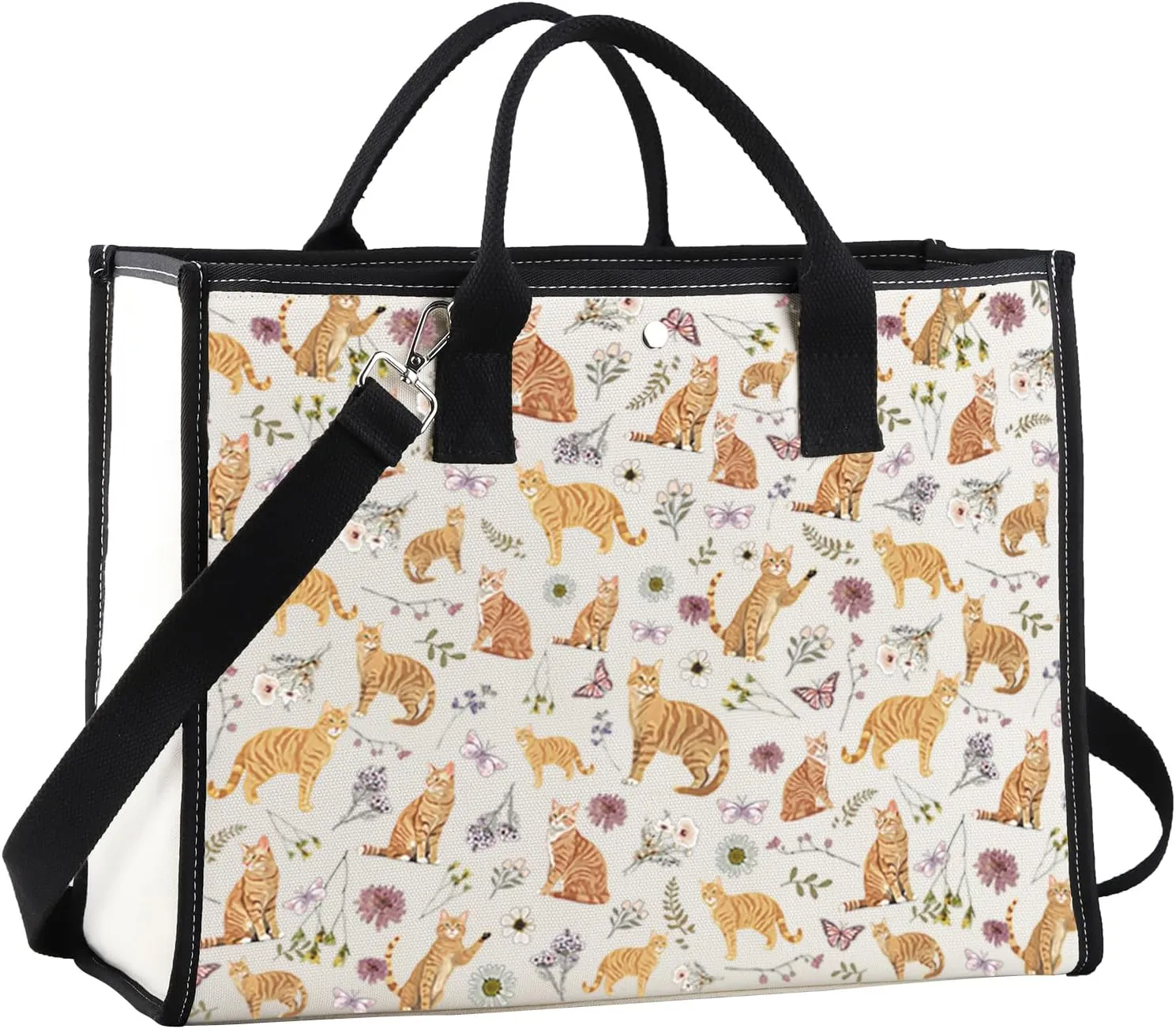 JNIAP Orange Tabby Cat Tote Bag Orange Tabby Cat Gift Tabby Cats Mom Gift Orange Cats Shoulder Bag