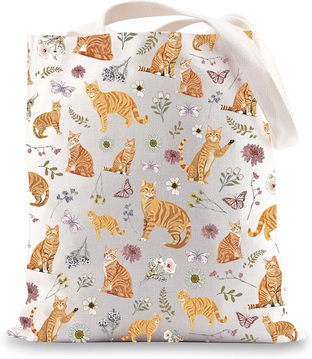 JNIAP Orange Tabby Cat Tote Bag Orange Tabby Cat Gift Tabby Cats Mom Gift Orange Cats Shoulder Bag