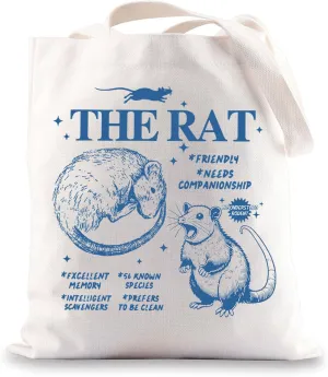 JNIAP Rat Tote Bag Rat Lover Gift Rodent Gift Rat Mama Gift Rat Owner Gift Mouse Tote Bag