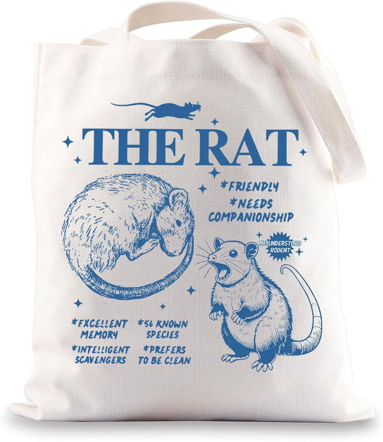 JNIAP Rat Tote Bag Rat Lover Gift Rodent Gift Rat Mama Gift Rat Owner Gift Mouse Tote Bag