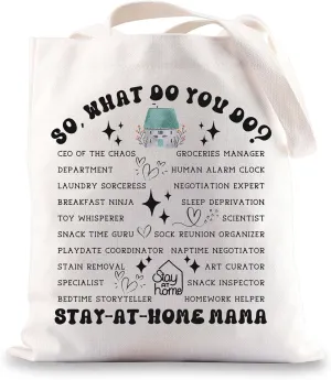 JNIAP Stay At Home Mama Tote Bag Sahm Gift Sahm life Gift Homemaker Mom Shoulder Bag