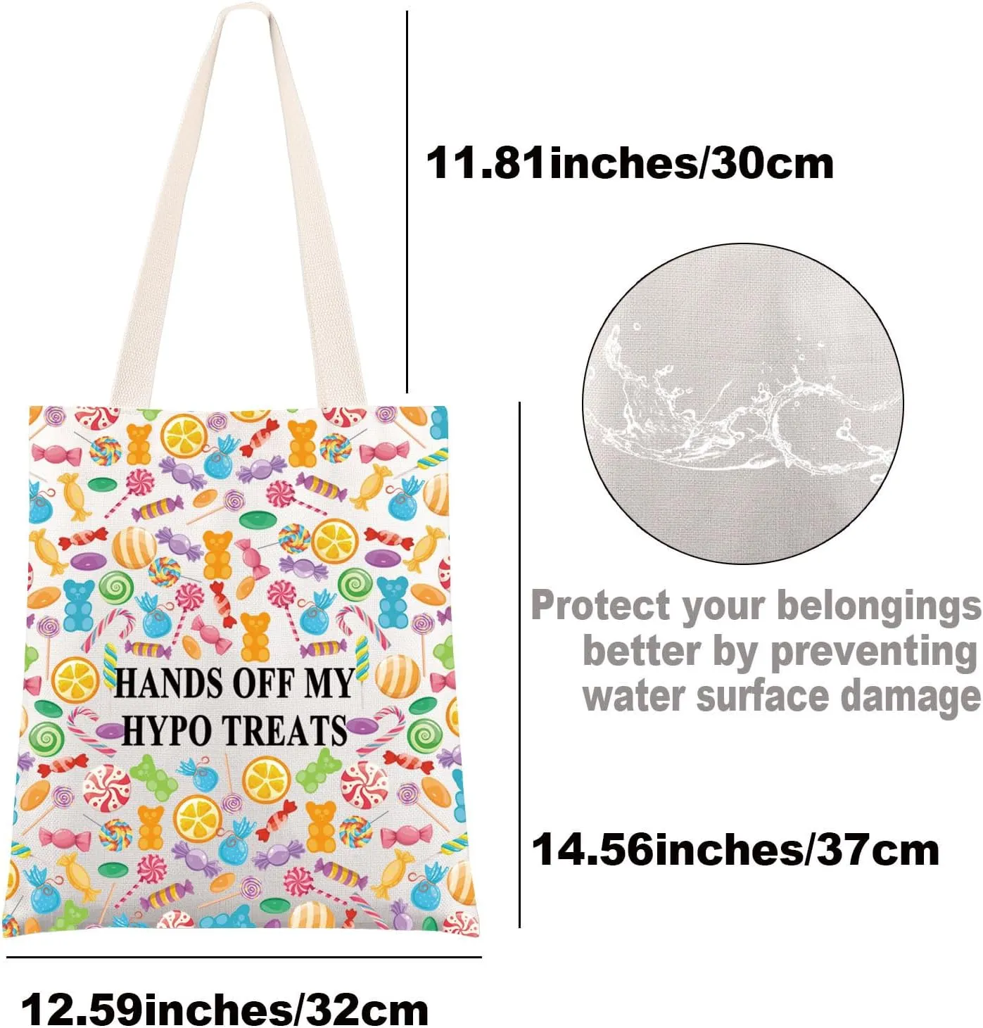 JNIAP Type 1 Diabetes Snack Bag Emergency Snacks Kit Hands Off My Hypo Treats T1D Warrior Gift Diabetic Supply Kit (HANDS OFF tb)