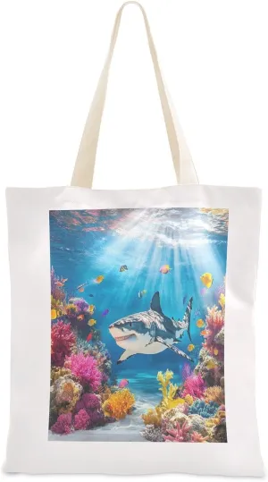 JSTEL Canvas Tote Bag for Women with Pocket,Canvas Tote Purse Shopping Bag