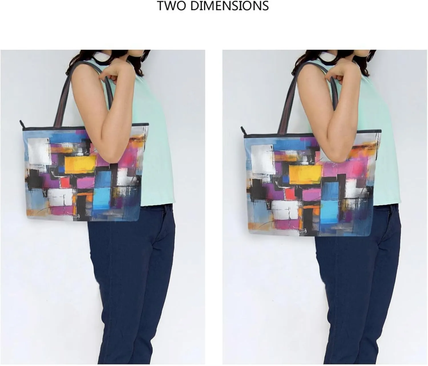 JSTEL Tote Bag for Women with Zipper,Polyester Tote Purse Holiday Tote Bag Work Handbag Women Gift