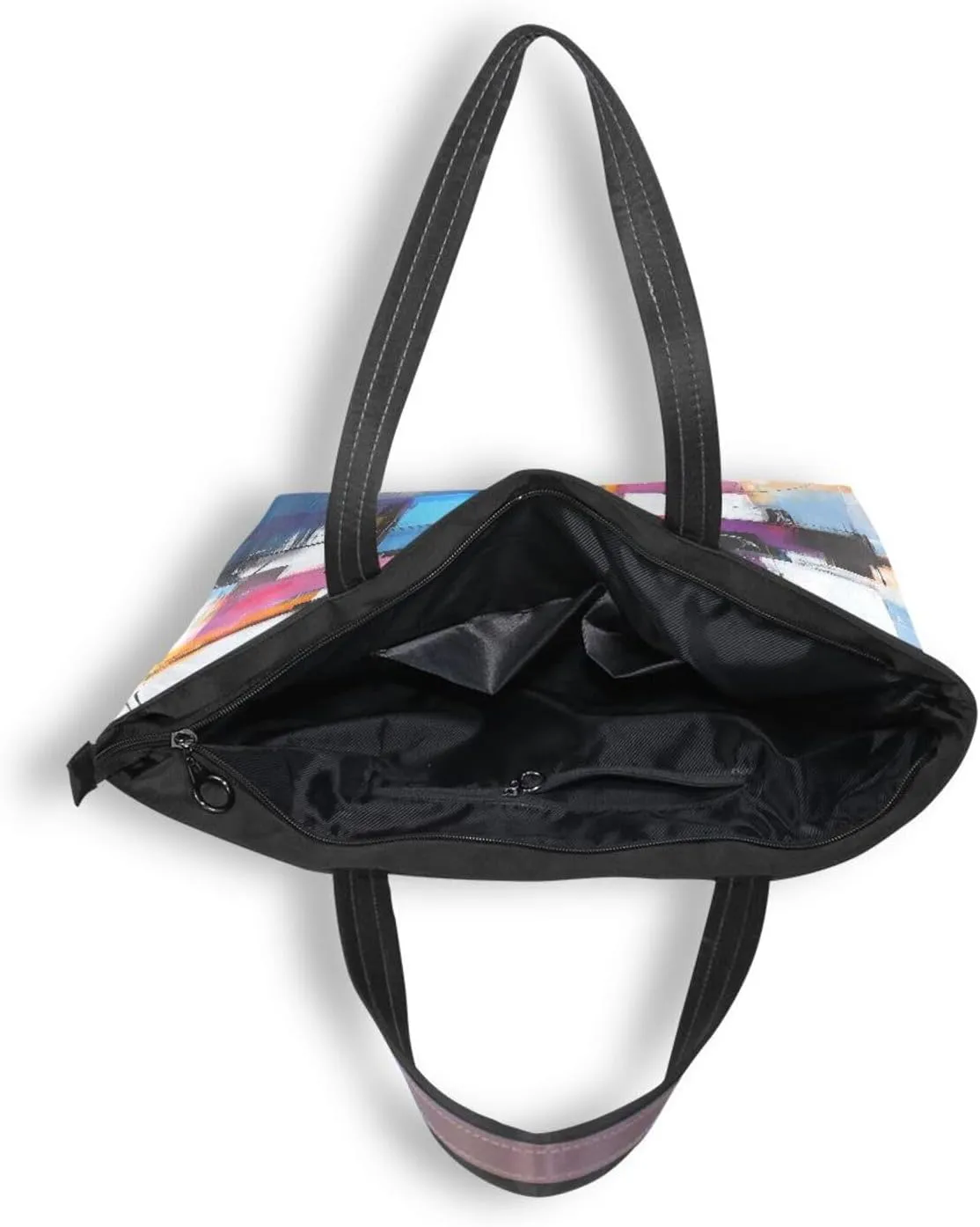 JSTEL Tote Bag for Women with Zipper,Polyester Tote Purse Holiday Tote Bag Work Handbag Women Gift