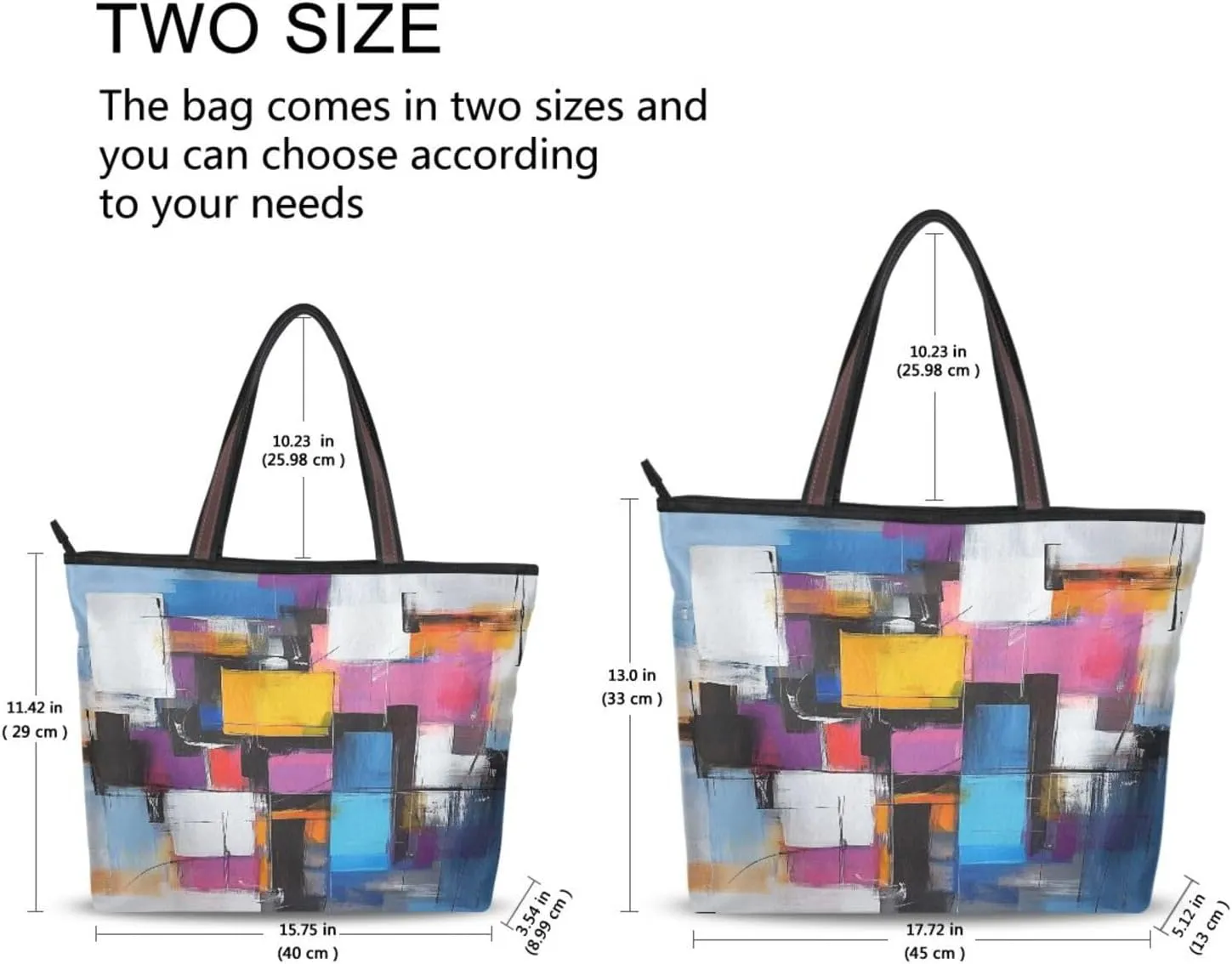 JSTEL Tote Bag for Women with Zipper,Polyester Tote Purse Holiday Tote Bag Work Handbag Women Gift