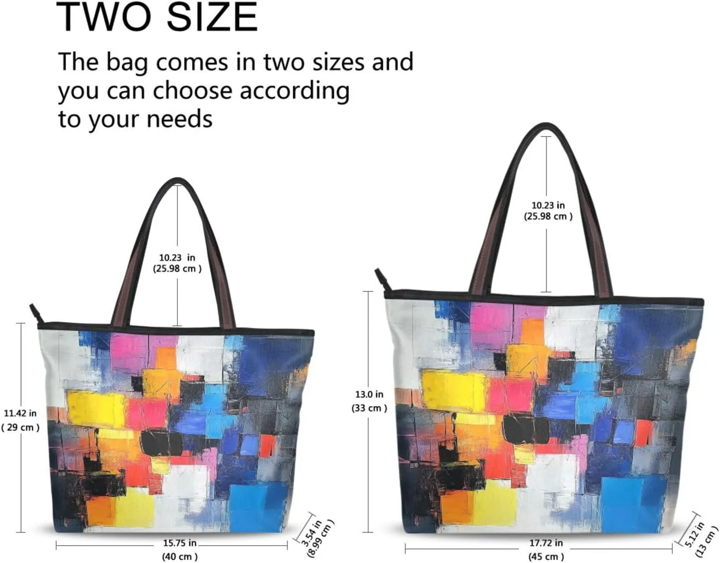 JSTEL Tote Bag for Women with Zipper,Polyester Tote Purse Holiday Tote Bag Work Handbag Women Gift