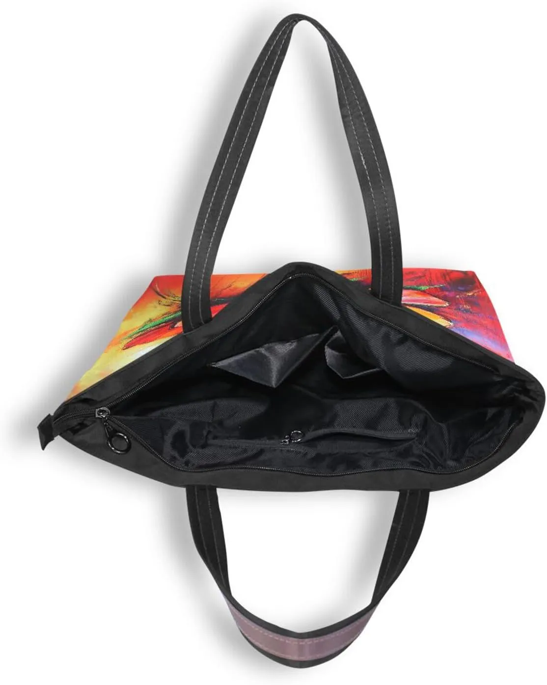 JSTEL Tote Bag for Women with Zipper,Polyester Tote Purse Holiday Tote Bag Work Handbag Women Gift