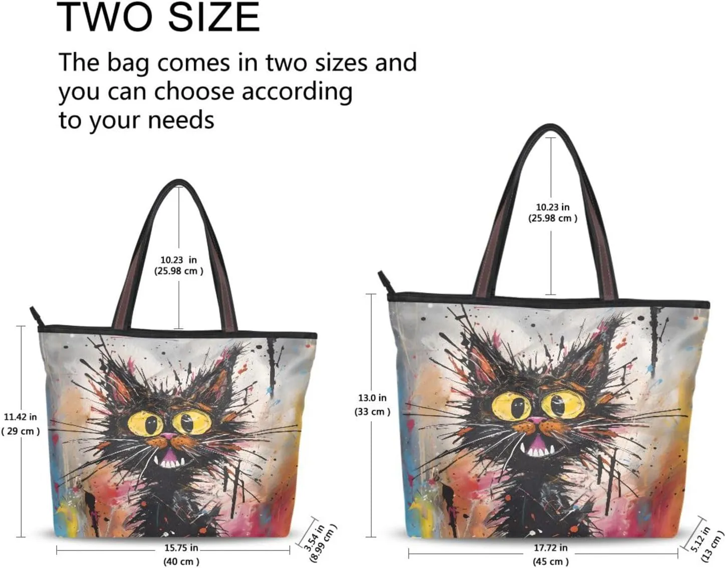 JSTEL Tote Bag for Women with Zipper,Polyester Tote Purse Holiday Tote Bag Work Handbag Women Gift