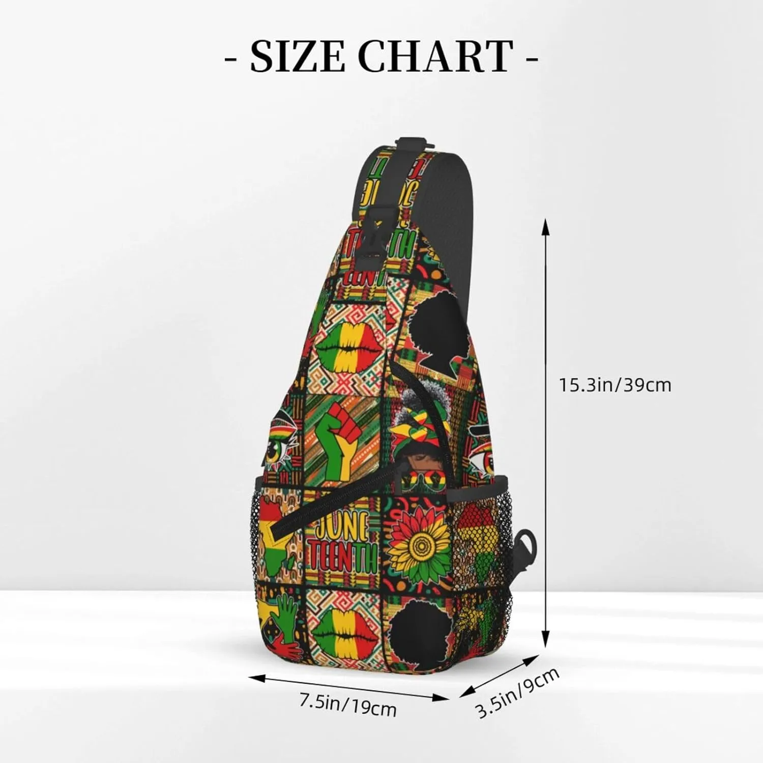 Juneteenth Breaking Every Chain Since 1865 Crossbody Bag Adjustable Sling Bag Chest Bags Travel Shoulder Backpack