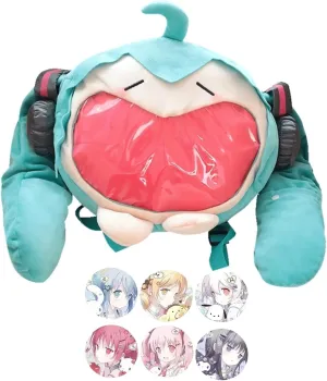 Kawaii Backpack with Kawaii Pin and Accessories, Comic-Con y2k Shoulder Bag Daypack cute Backpack Grunge Itabag Purse (Green)