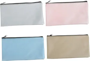 KICHOUSE Cash Bags Zipper Pack Pu Money Storage Bags for Bank Deposit Travel Money Pouches