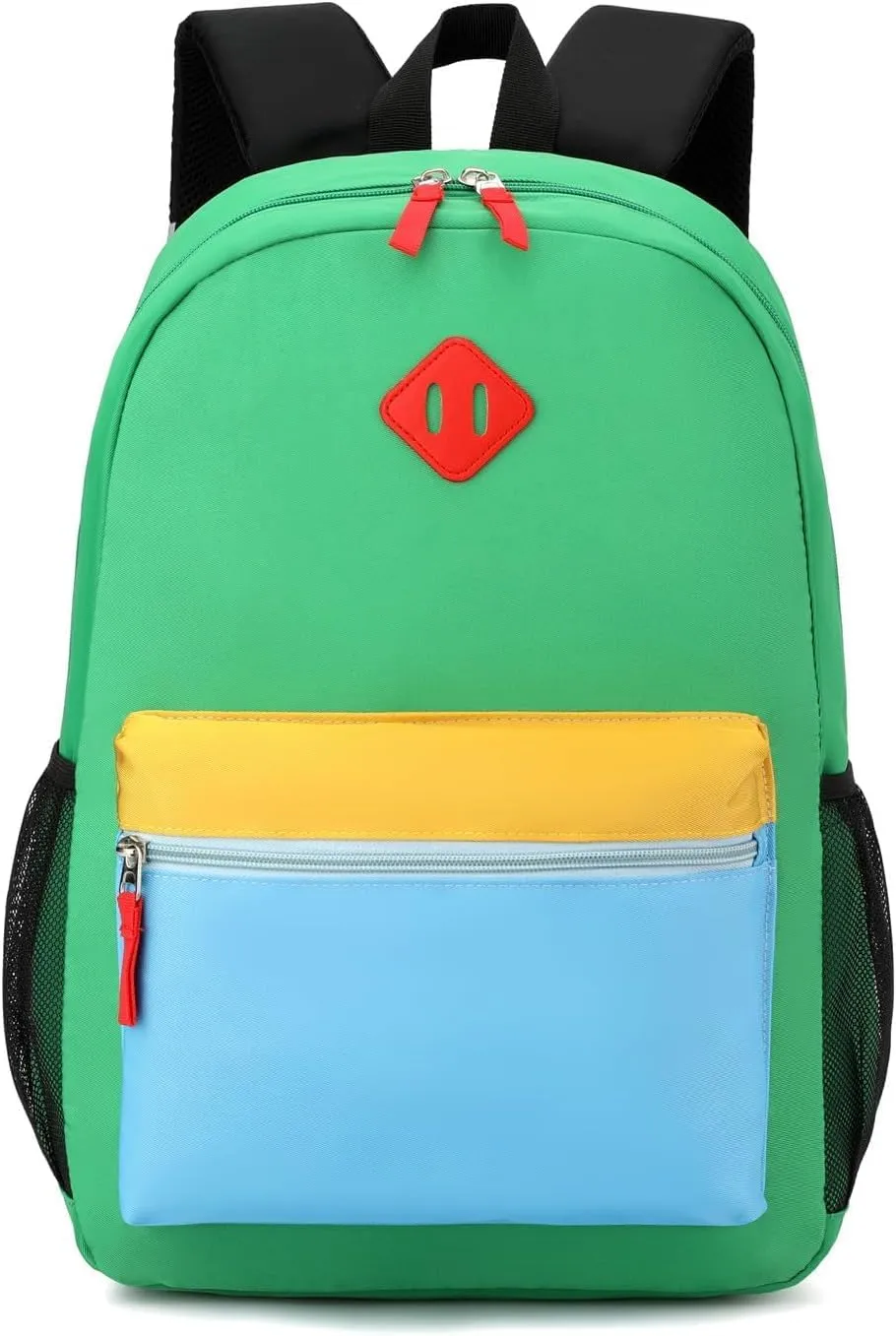 Kids Backpack Elementary School Backpacks 5-9 Years for Boys and Girls with Chest Buckle (Green Blue, Large-17 H)