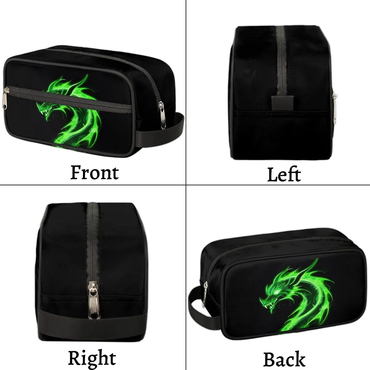 Kids Travel Toiletry Bag for Boys Men - Green Dragon Hanging Dopp Kit - Waterproof Shaving Bag Bathroom Bags Wash Bag for Toiletries Accessories
