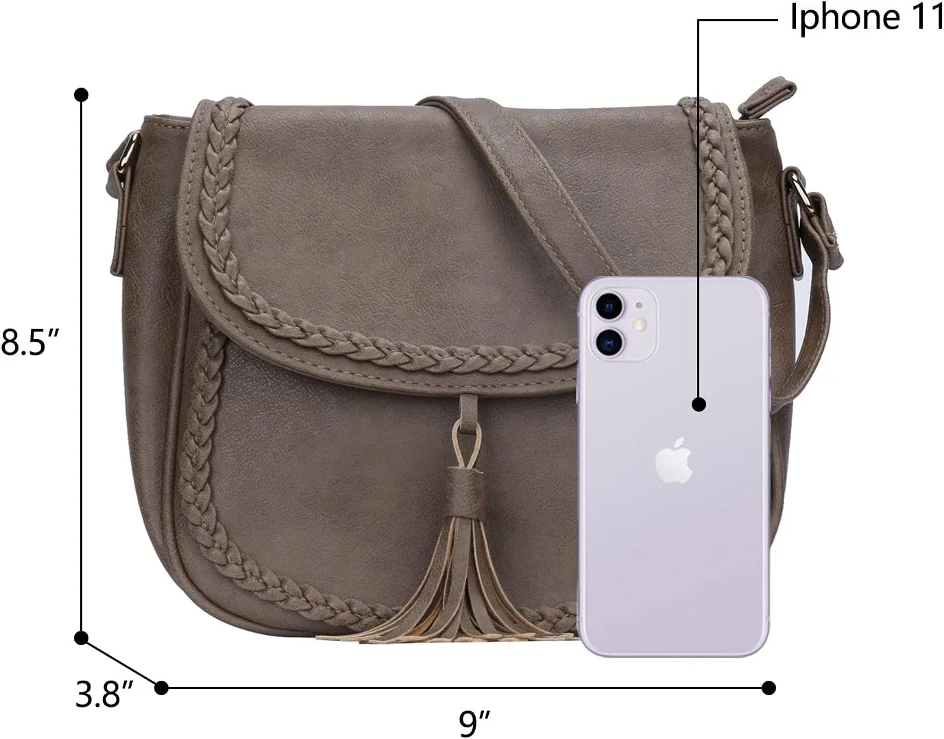 KKXIU Casual Flap Saddle Crossbody Bags for Women Purses and Handbags with Tassel