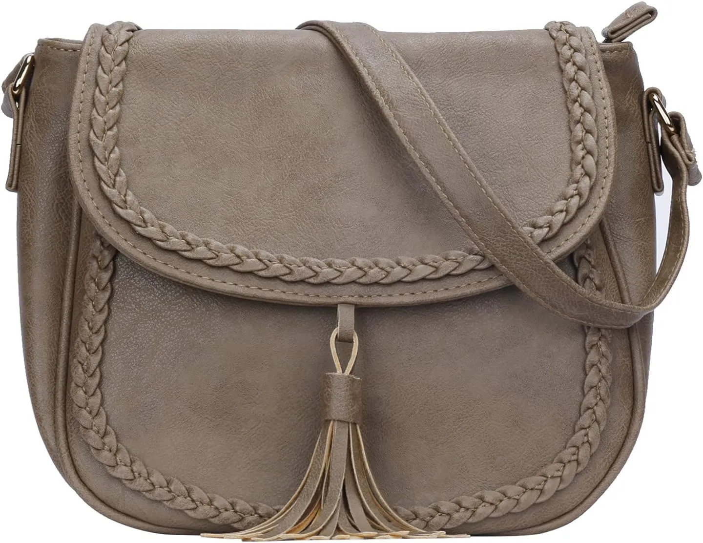 KKXIU Casual Flap Saddle Crossbody Bags for Women Purses and Handbags with Tassel