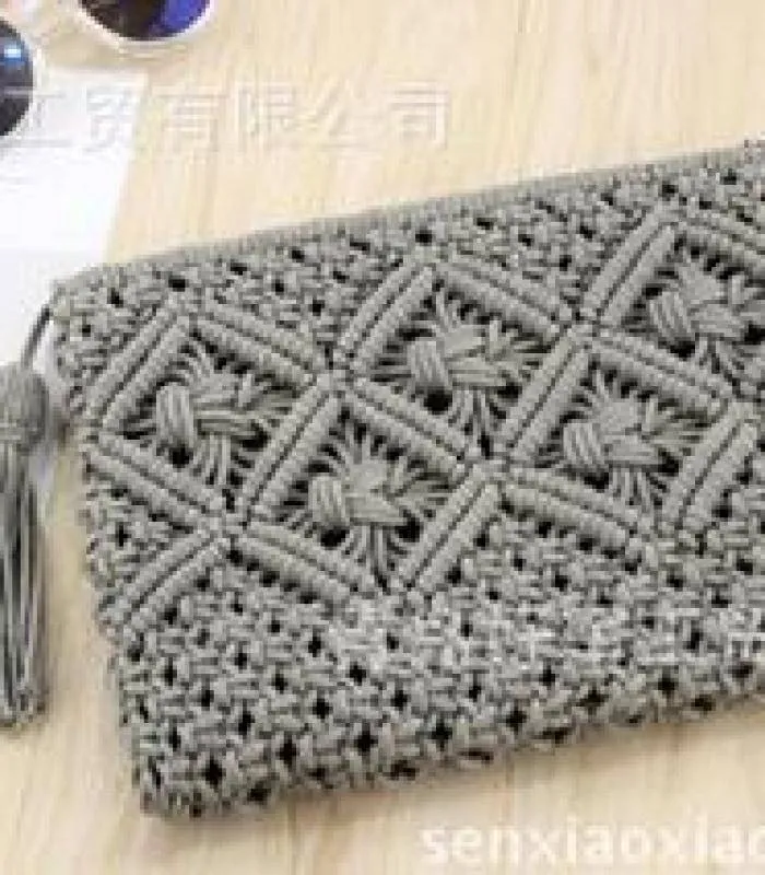 Knitted Bohemia Tasseled Handbag