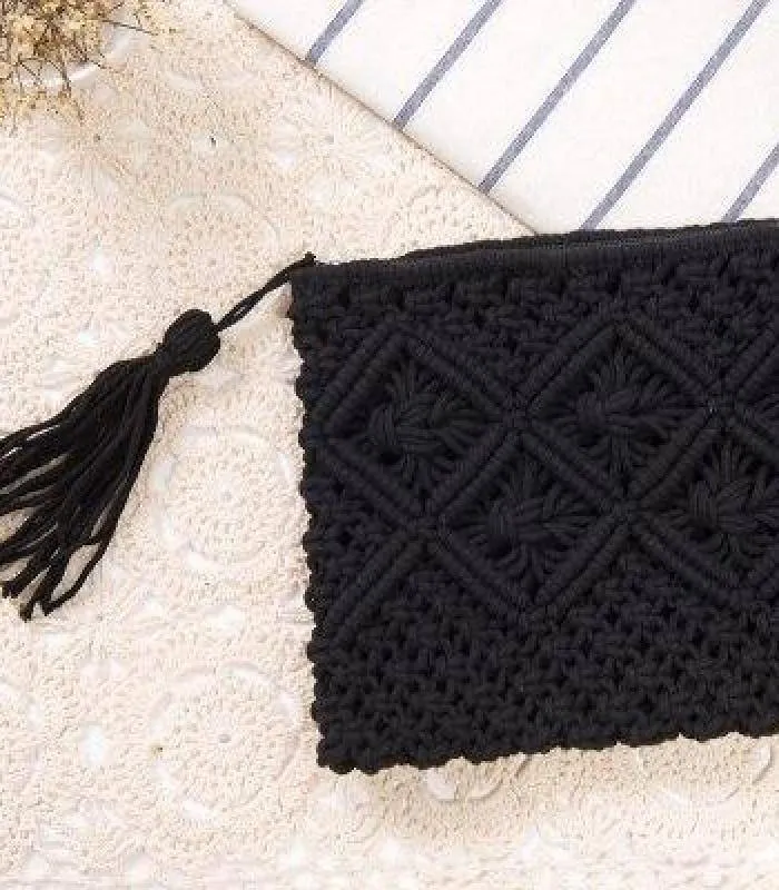 Knitted Bohemia Tasseled Handbag
