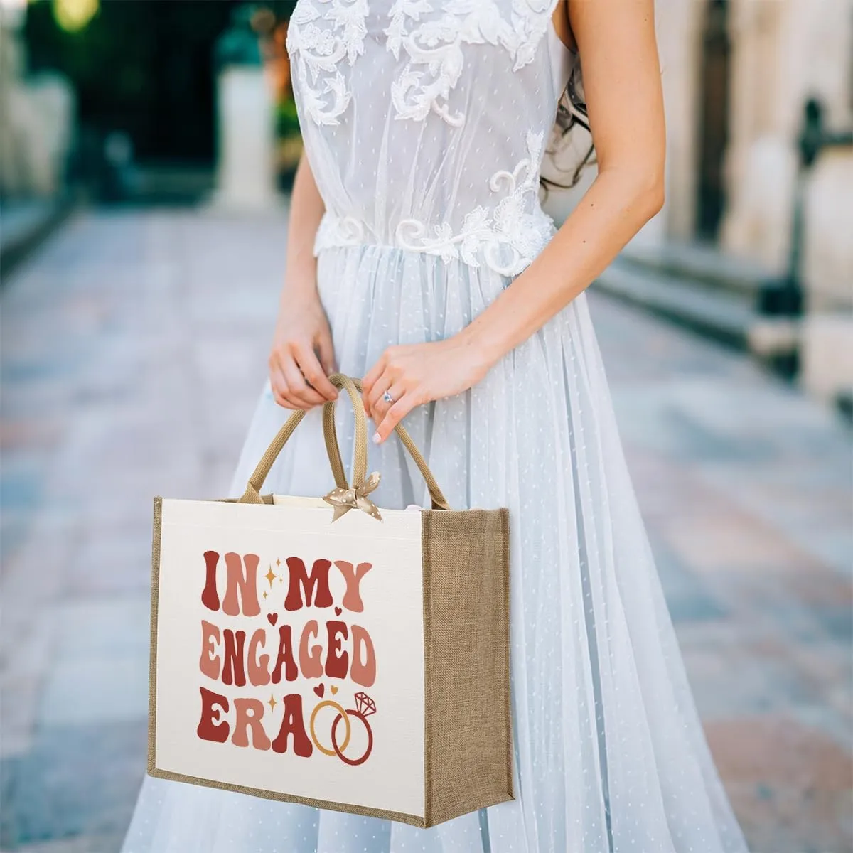 KongMoTree Bride Bag, Bride Gifts, Bridal Shower Gifts, Canvas Tote Bag, Wedding Honeymoon Gift Reusable Shoulder Bags