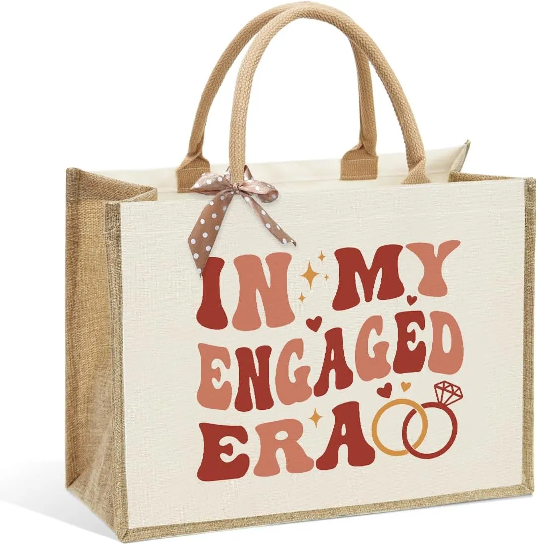 KongMoTree Bride Bag, Bride Gifts, Bridal Shower Gifts, Canvas Tote Bag, Wedding Honeymoon Gift Reusable Shoulder Bags