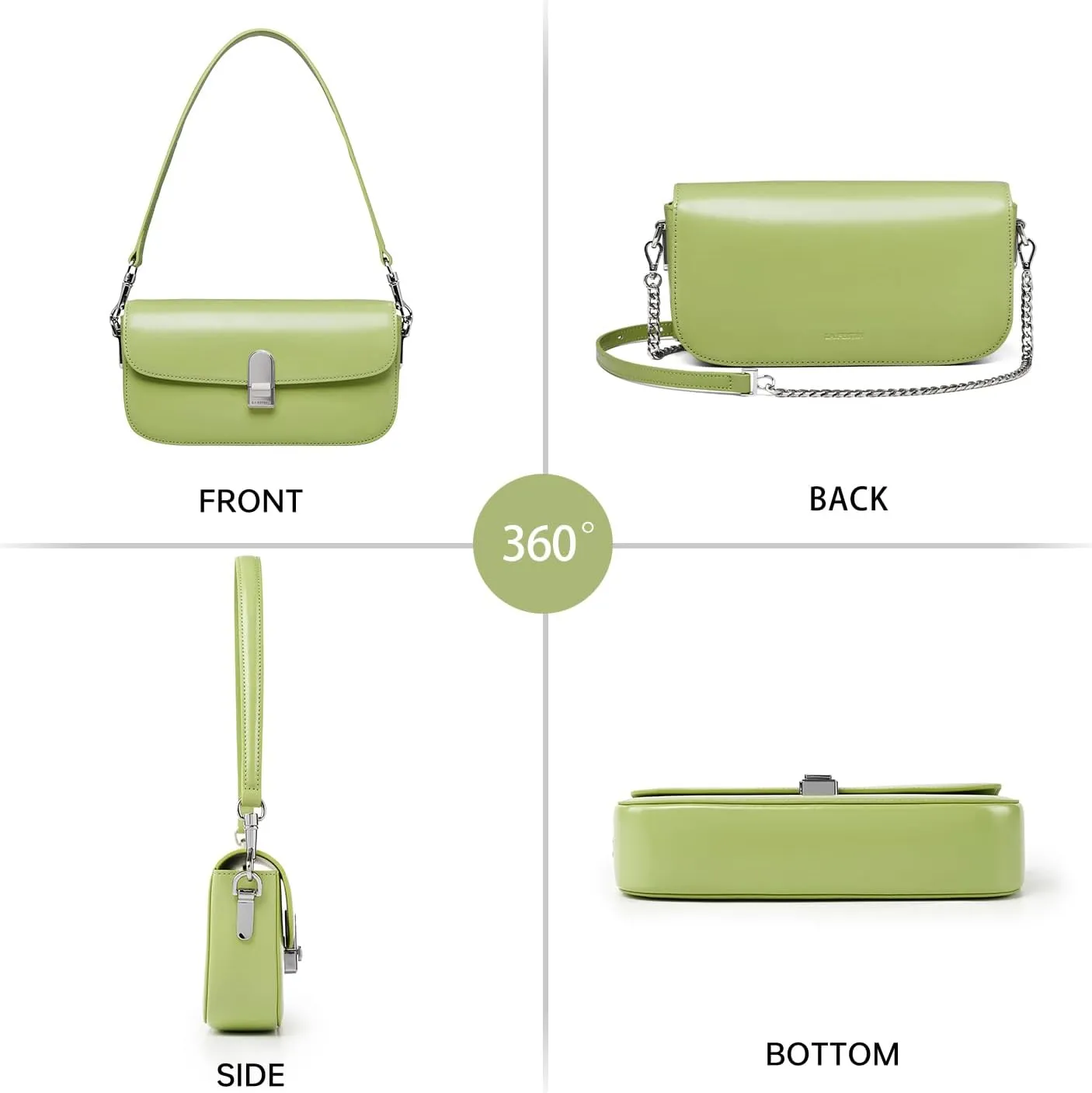 LA FESTIN Split Leather Crossbody Purses For Women With Dual Straps - Trendy Women's Shoulder Handbags Designer Satchel Bags