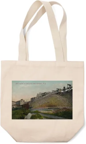 Lantern Press New York, Split Rock Quarry Main Crusher View Near Syracuse (100% Cotton Canvas Reusable Tote Bag)