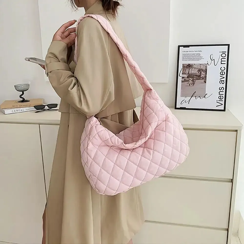 Large Capacity Quilted Tote Bag
