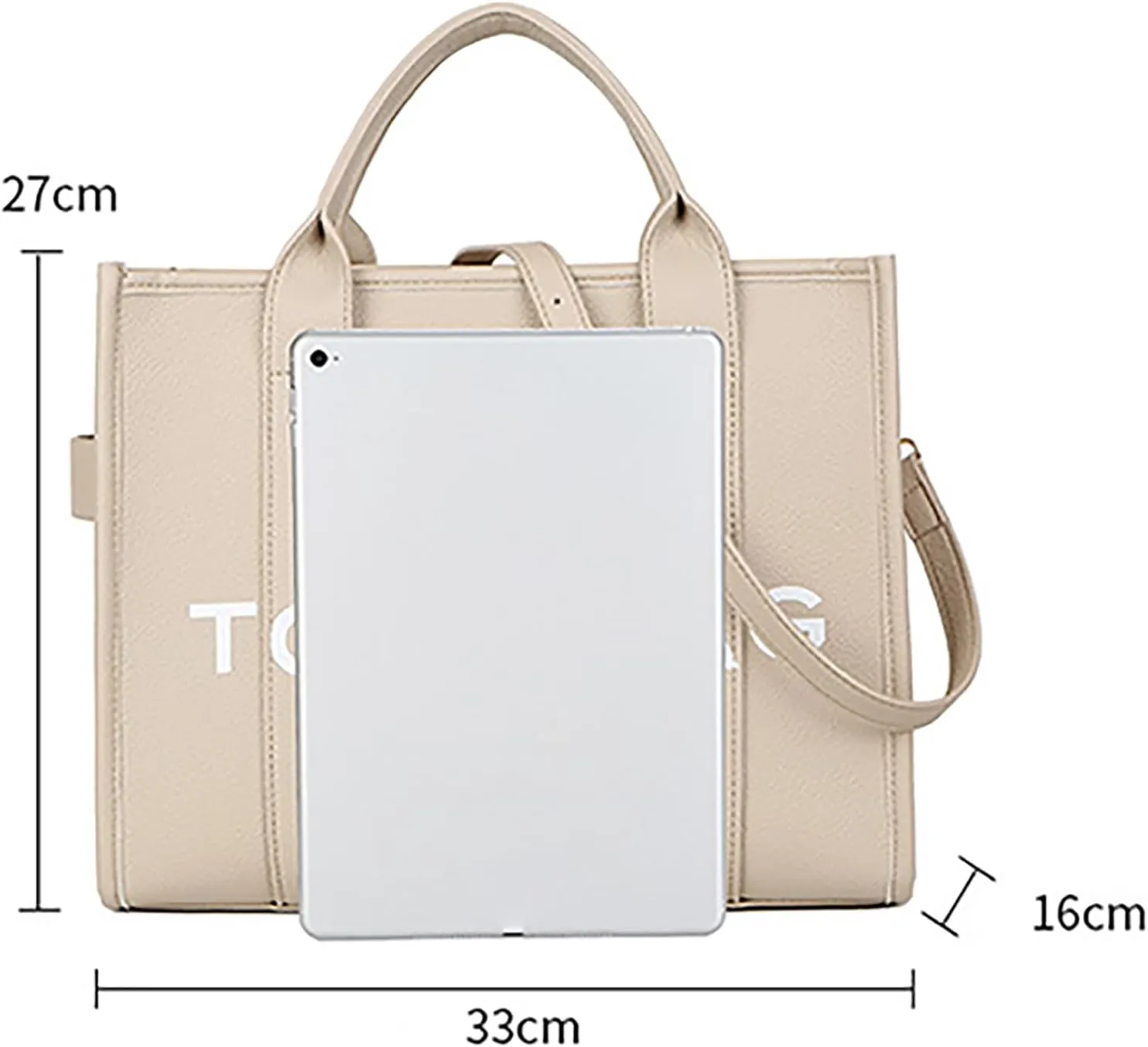 Large Capacity Solid Color Tote Bag - Minimalist Casual Handbag for Women Versatile Carry-All Purse (Brown)