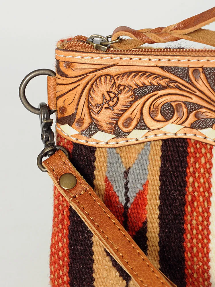 LC-ADBG344 Wristlet Genuine Western Leather Women Bag Paisley