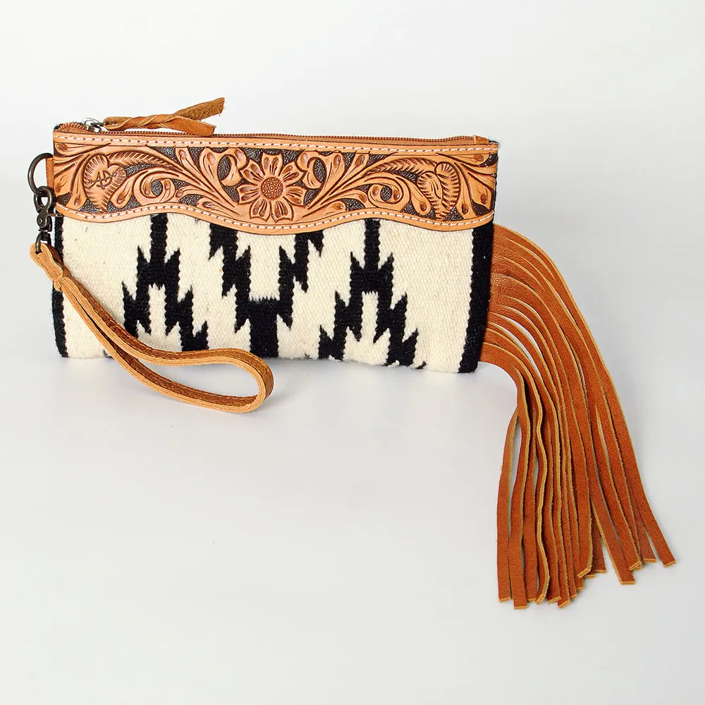 LC-ADBG344 Wristlet Genuine Western Leather Women Bag Paisley