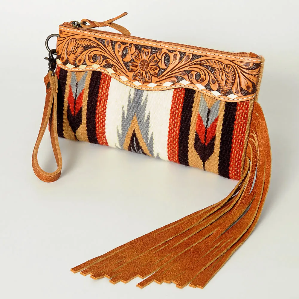 LC-ADBG344 Wristlet Genuine Western Leather Women Bag Paisley
