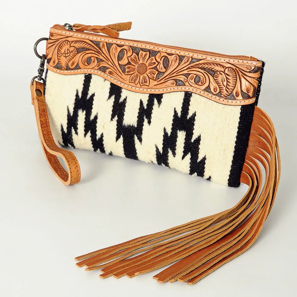 LC-ADBG344 Wristlet Genuine Western Leather Women Bag Paisley