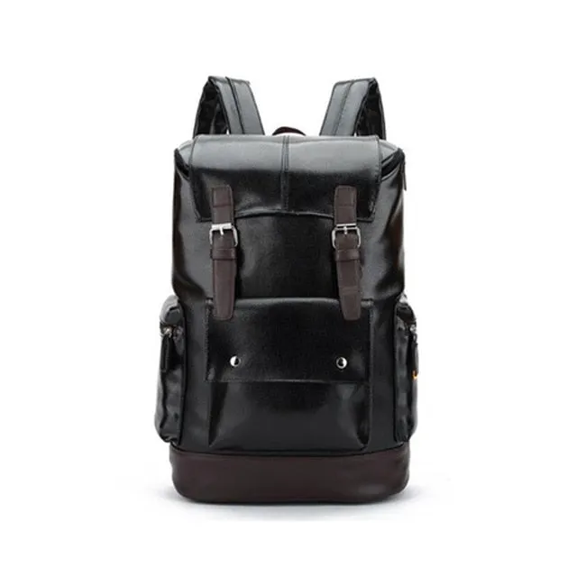Leather Backpack For Men Black Color