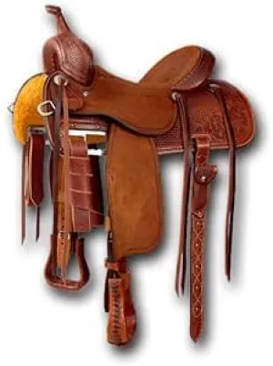 Leather Barrel Racing Western Horse Saddle Handmade Premium Horseback Comfort Riding Trail Equestrian Tooled Carved Horse Sdadles for Horse Riding Size: 10"-18" inches Seat, MOB309