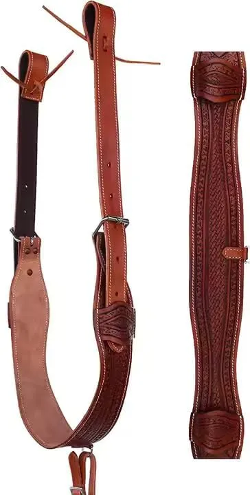 Leather Western Horse Saddle Girth Back Cinch Strap Western Horse Saddle Bucking Strap Rear Girth Flank Cinch Smooth Leather Size Length: 40 Buckle to Buckle & Width: 2.75 with 2 Buckles, LG10