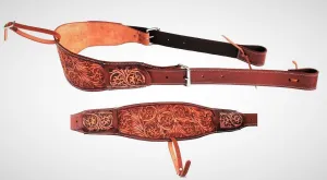 Leather Western Horse Saddle Girth Back Cinch Strap Western Horse Saddle Bucking Strap Rear Girth Flank Cinch Smooth Leather Size Length: 40 Buckle to Buckle & Width: 2.75 with 2 Buckles, LG14