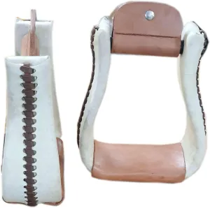LEATHERRIDER Pure Steel Horse Saddle Stirrup Covered by Leather Light Weight (5 inches)