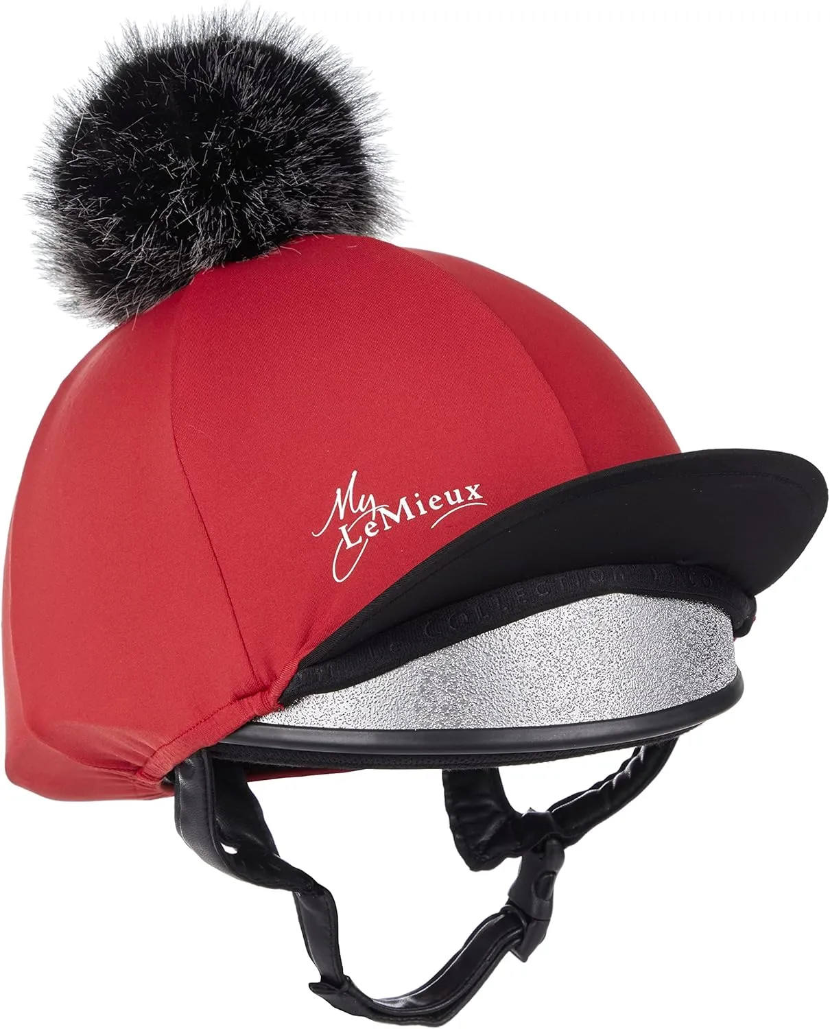 LeMieux Pom Pom Horse Riding Hat Silk with 4 Way Stretch Fabric Coordinates with Base Layers & Saddle Pads - Equestrian Headgear