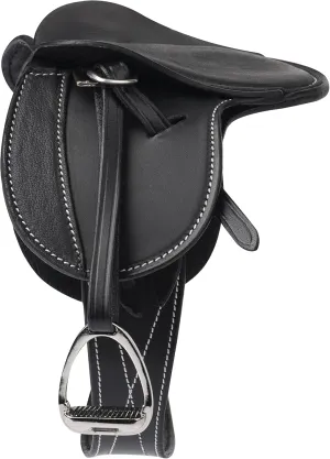 LeMieux Toy Pony Saddle - Black - Fine Grain Leather - Suitable for Ages 8 Years  