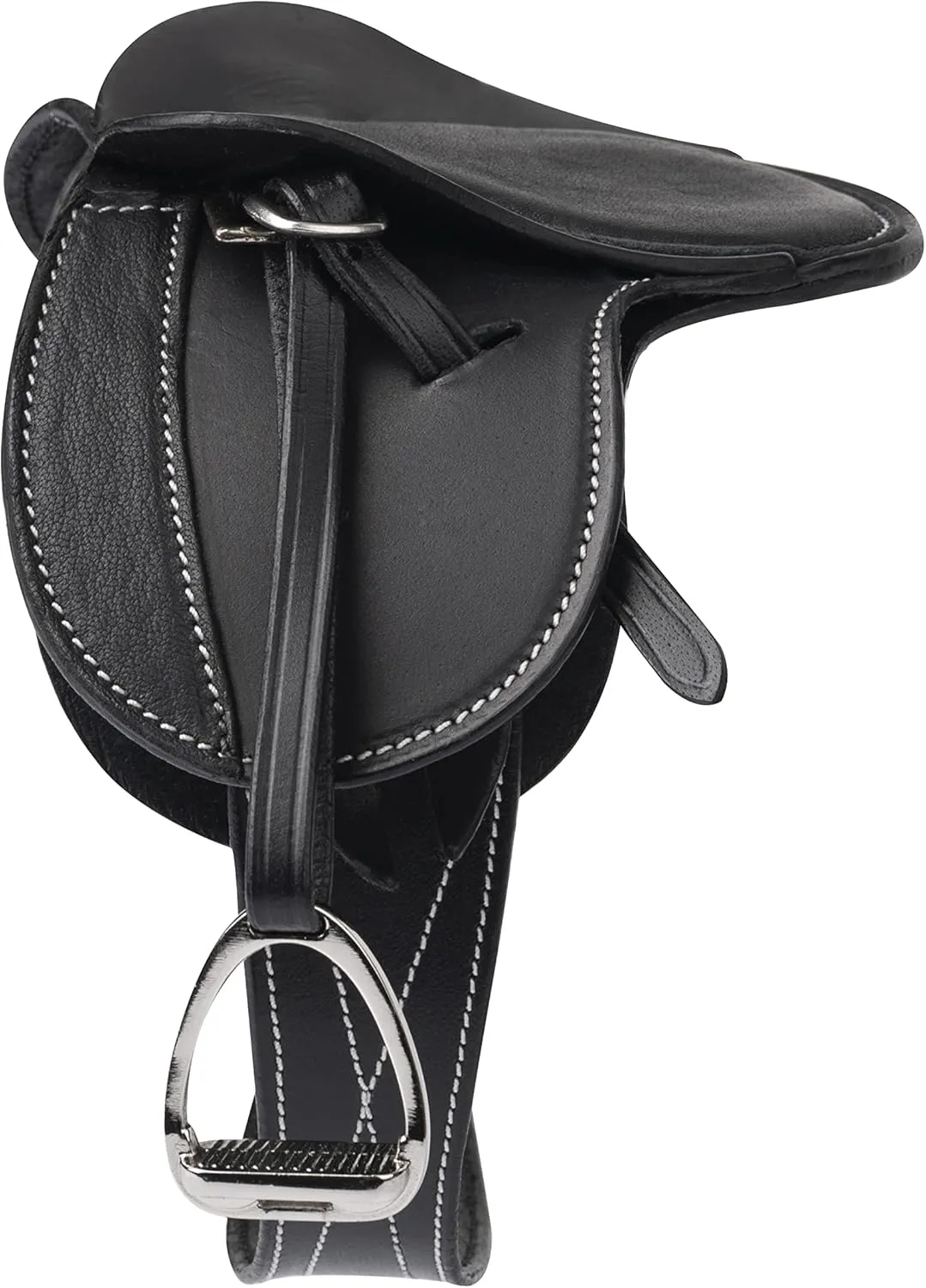 LeMieux Toy Pony Saddle - Black - Fine Grain Leather - Suitable for Ages 8 Years  