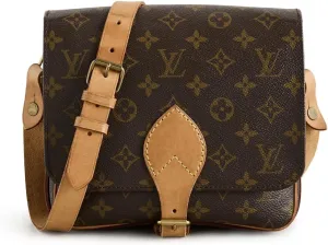 Louis Vuitton Women's Pre-Loved Monogram Cartouchiere MM Saddle Bag