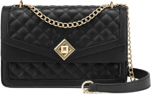LOVEVOOK Crossbody Bags for Women Leather Quilted Shoulder Bag with Chain Strap Trendy Clutch Satchel Ladies Evening Bag