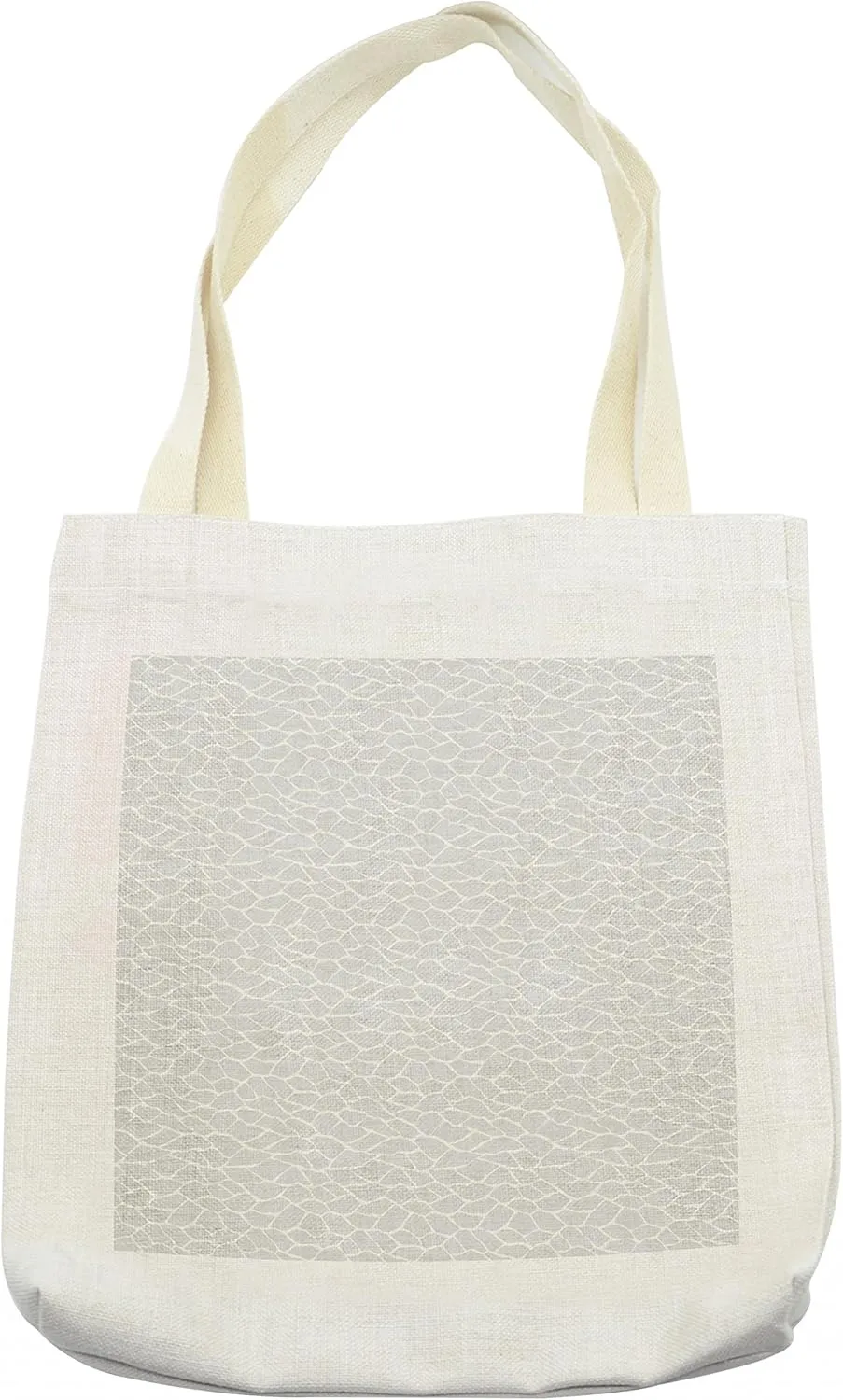 Lunarable Abstract Tote Bag, Formless Fractal Pieces Fragment Lines Mosaic Style Soft Toned Modern Design, Cloth Linen Reusable Bag for Shopping Books Beach and More, 16.5" X 14", Cream